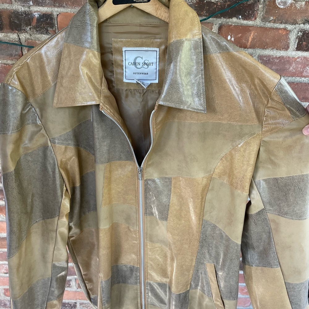 Patchwork Pleather Short Trench